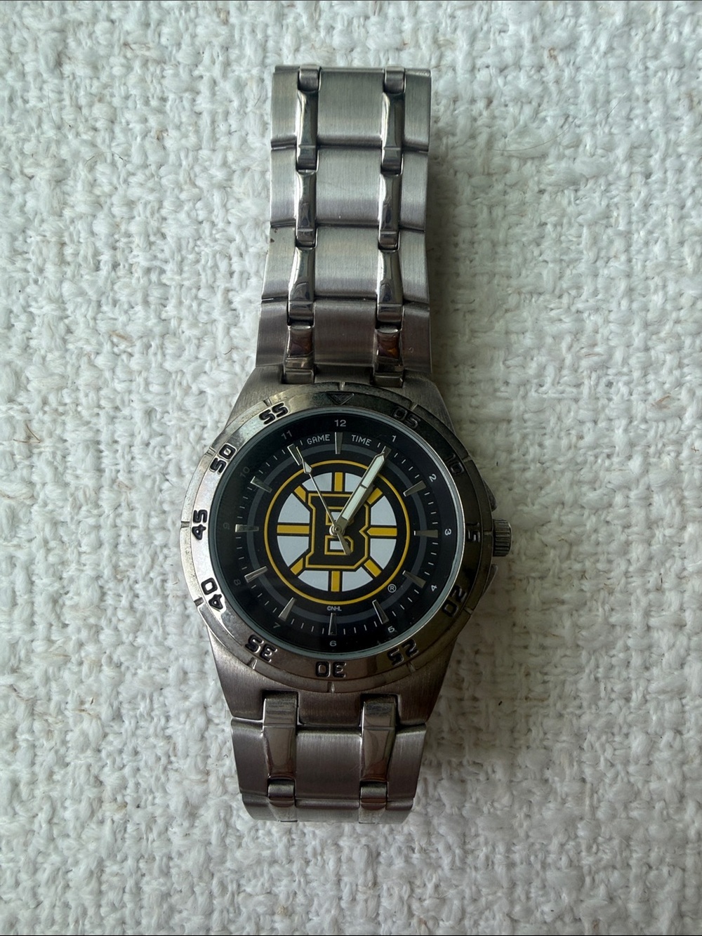 Game Time Boston Bruins Stainless Steel Men's Watch - Black & Yellow